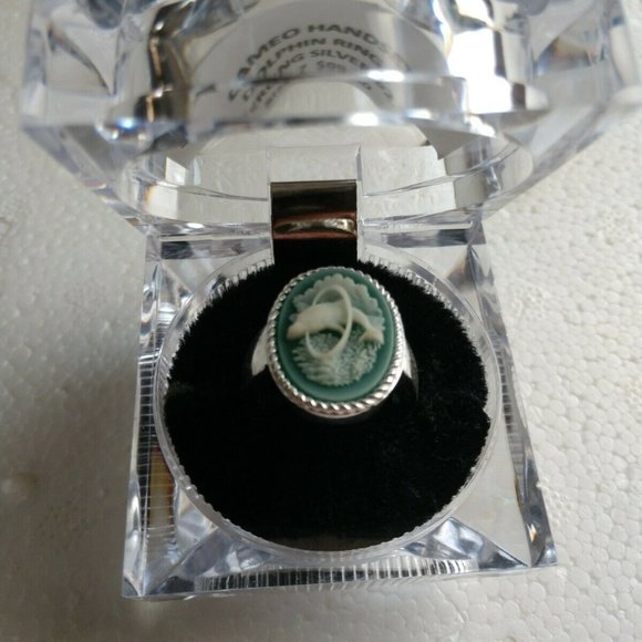 Dolphin's and More Jewelry - NEW "DOLPHIN CAMEO" HANDSET STERLING SILVER WOMEN'S